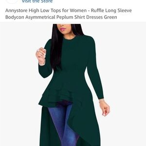 Women's Elegant Green Peplum Dress